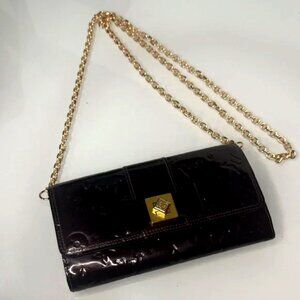 Louis Vuitton Monogram Vernis Sarah Noeud Wallet with chain